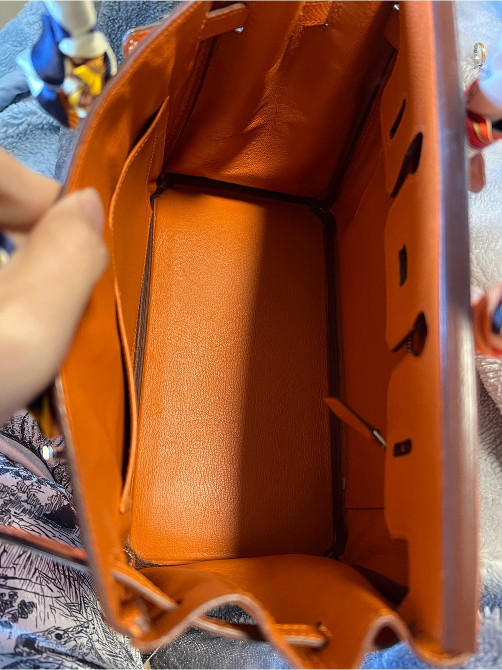 Hermes Orange Leather Satchel - Picture 8 of 15